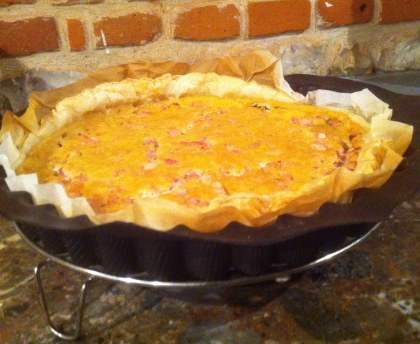 Quiche au cidre et aux lardons
