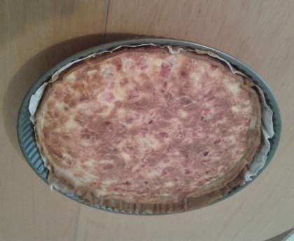 Quiche au poireau, jambon et Pont L'évêque