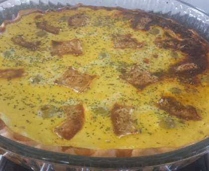 Quiche au potiron chèvre olives 