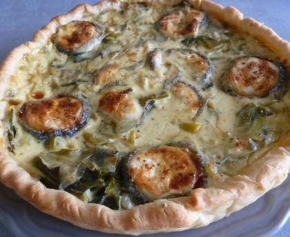Quiche au Sainte Maure de Touraine et poireaux au miel