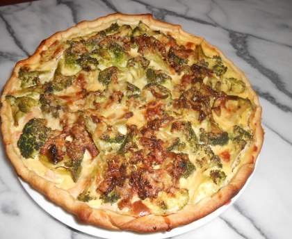 quiche aux 2 saumons et aux brocolis