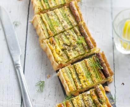 Quiche aux asperges et au saumon