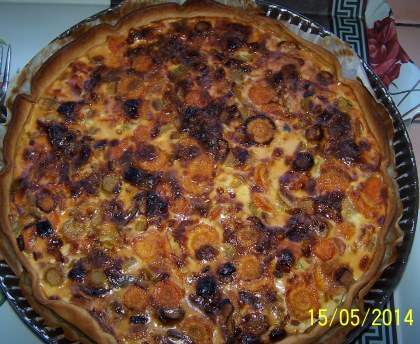 Quiche aux carottes et poireaux
