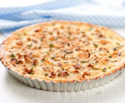 Quiche aux champignons, lardons, gruyère