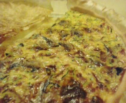 Quiche aux courgettes et champignons