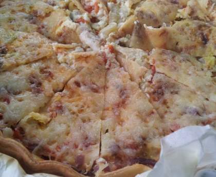 Quiche aux courgettes, lardons et tomates