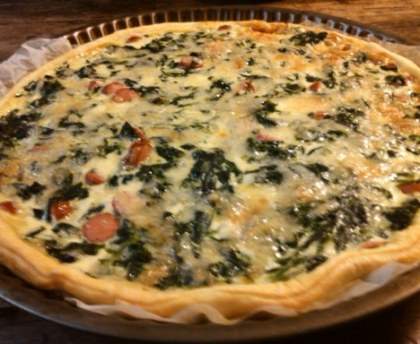 Quiche aux épinards et saucisses