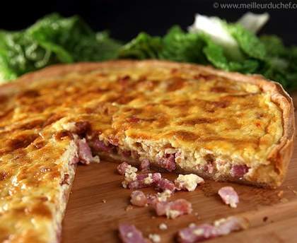 Quiche aux oignons et aux lardons crème soja