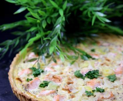 Quiche aux poireaux et au saumon frais de Flo