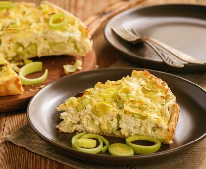 Quiche aux poireaux et ciboulette 