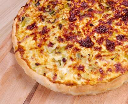 Quiche aux poireaux et lardons