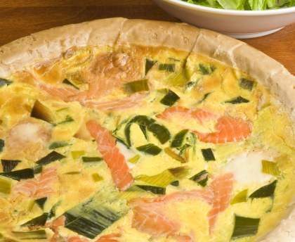 Quiche aux poireaux et saumon frais