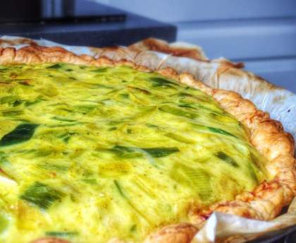 Quiche aux poireaux miel-curry