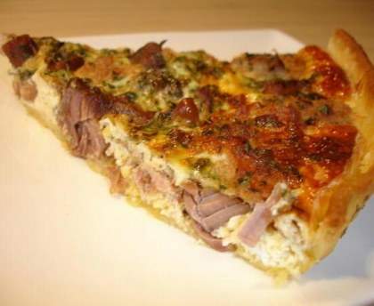 Quiche aux rillons et rillettes