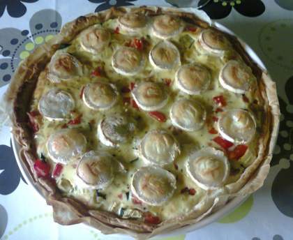 Quiche courgettes, poivrons et chèvre