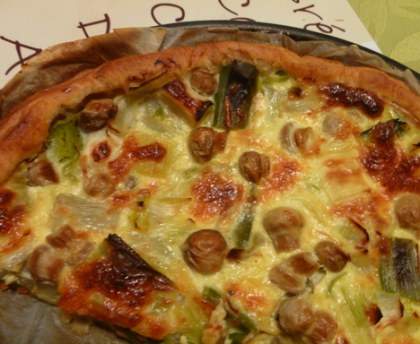 Quiche forestière aux endives et poireaux