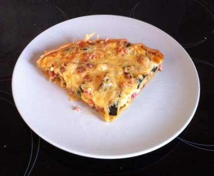 Quiche lardons courgettes et tomates séchées