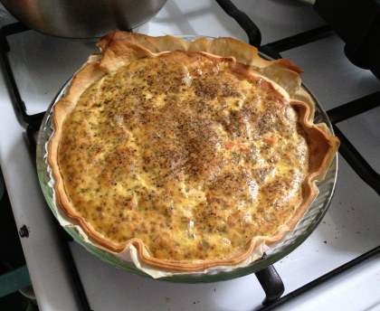 Quiche légère au saumon à la crème de soja