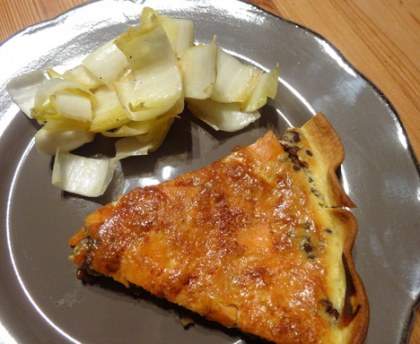 Quiche lentilles saumon