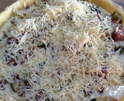 Quiche light courgettes/oignons/jambon