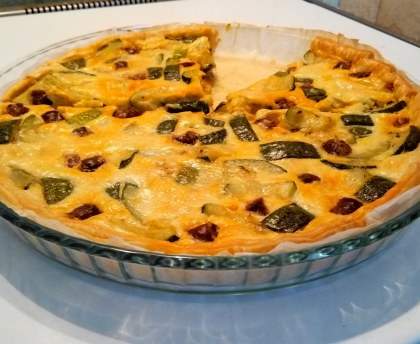 Quiche merguez, cumin et courgettes
