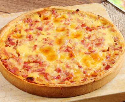 Quiche repas lardons oignons