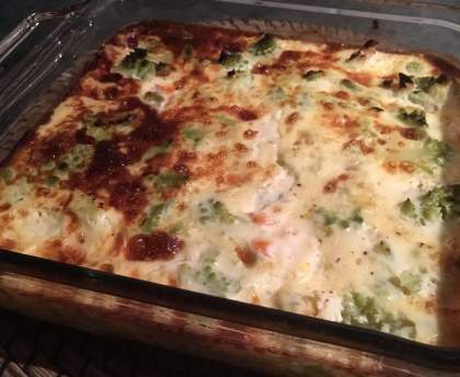Quiche sans pâte au saumon et chou romanesco