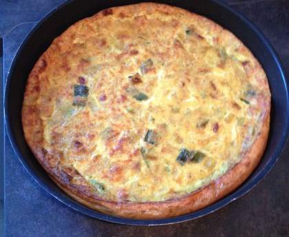 Quiche sans pâte poireau-mozzarella