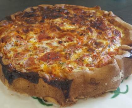 Quiche tomates maïs chorizo