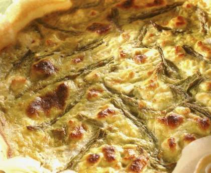 Quiche verte aux asperges et chèvre