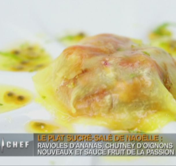 Raviole d'ananas, fruits de la passion