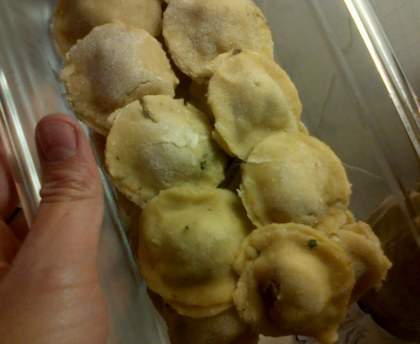 Ravioli lardons champignons