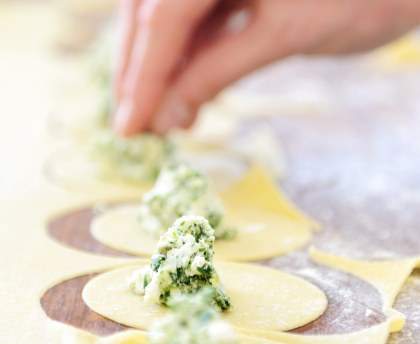 Raviolis maison aux épinards