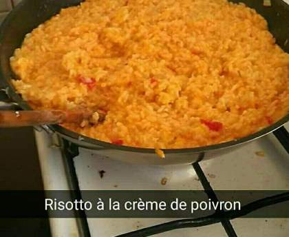 Risotto à la crème de poivrons