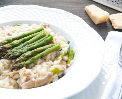 Risotto asperges et champignons de Marion