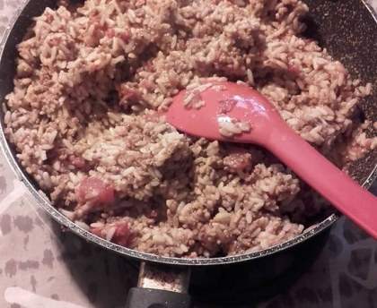 Risotto au boeuf et à la tomate