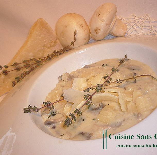 Risotto au parmesan et aux champignons de Paris