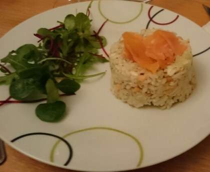 Risotto au saumon fumé