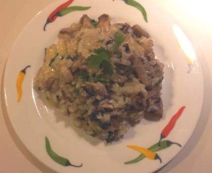 Risotto aux aubergines et aux champignons