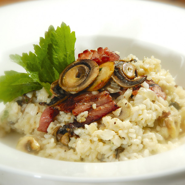 Risotto aux champignons et aux lardons au Cookeo