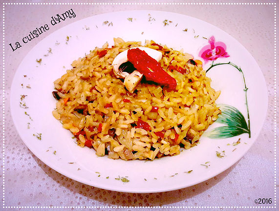 Risotto aux champignons et tomates séchées