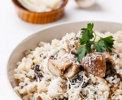 Risotto aux champignons (recette italienne du risotto alla fungaiola)