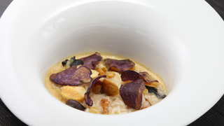 Risotto aux châtaignes et champignons des bois