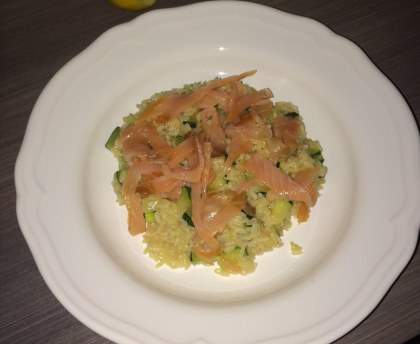 Risotto aux courgettes et saumon