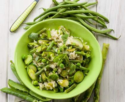 Risotto aux légumes verts