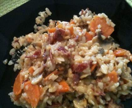 Risotto coppa champignons frais et carottes