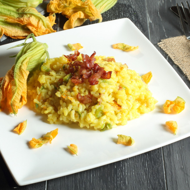 Risotto courgettes lardons au Thermomix