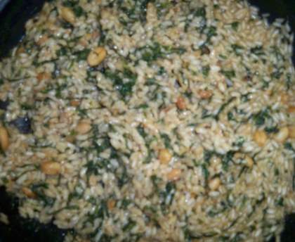 Risotto de fanes aux cacahuètes