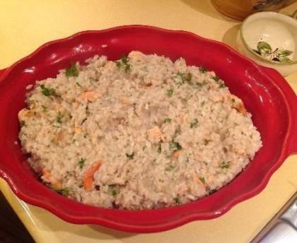 Risotto de saumon frais