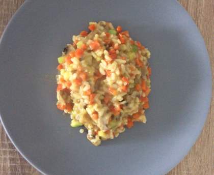 Risotto petits légumes et morilles